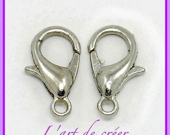20 Pcs Silver Plated Pewter Lobster Claw Clasps - 12x6mm For Jewelry Making