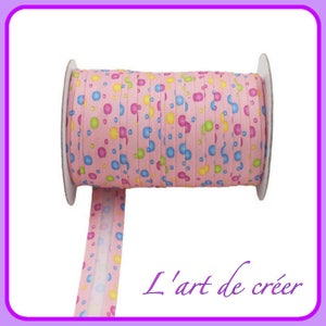 1 m of Liberty cotton bias ribbon, Flower, Pink