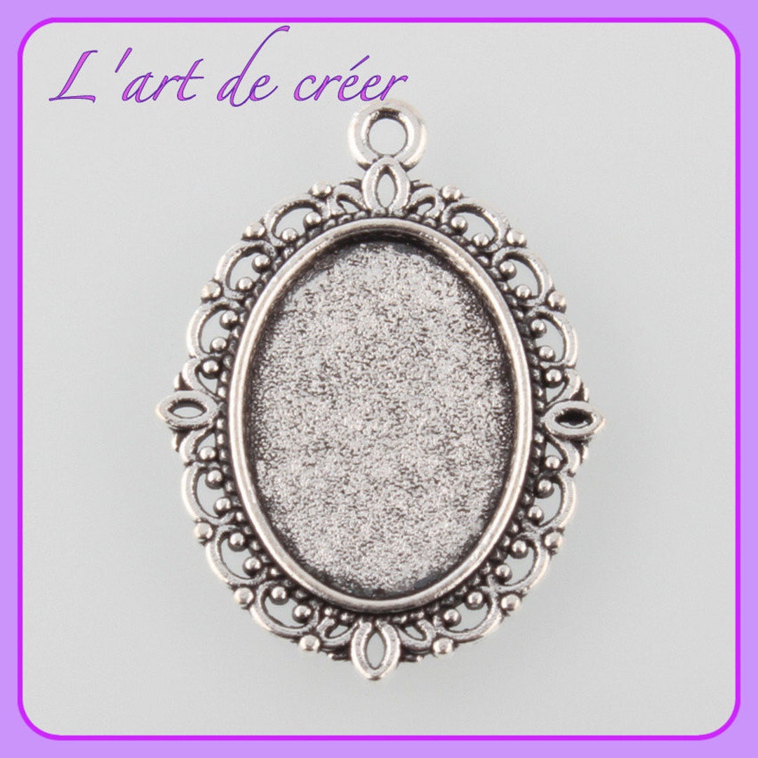 Support De Broche Pour Camée Ou Cabochon Ovale - Dimensions 34 X 24 Mm - Couleur Laiton