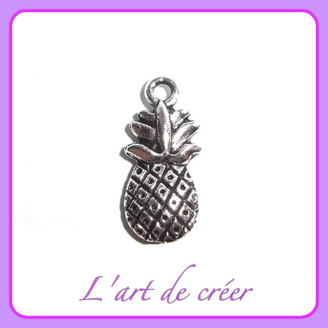 10 Charms, Charm, Pineapple Antique Silver 19mm X 9mm - Etsy
