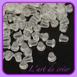 100 x Clasp , stopper , plastic pusher rubber earring 4x4mm