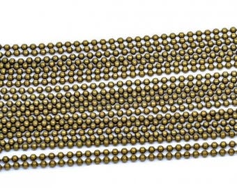 1 Mètre Chaine Billes Boules Métal Bronze - 1.5mm