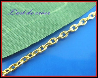 1 meter of chain, gold gilt link 3x2mm, fast shipping