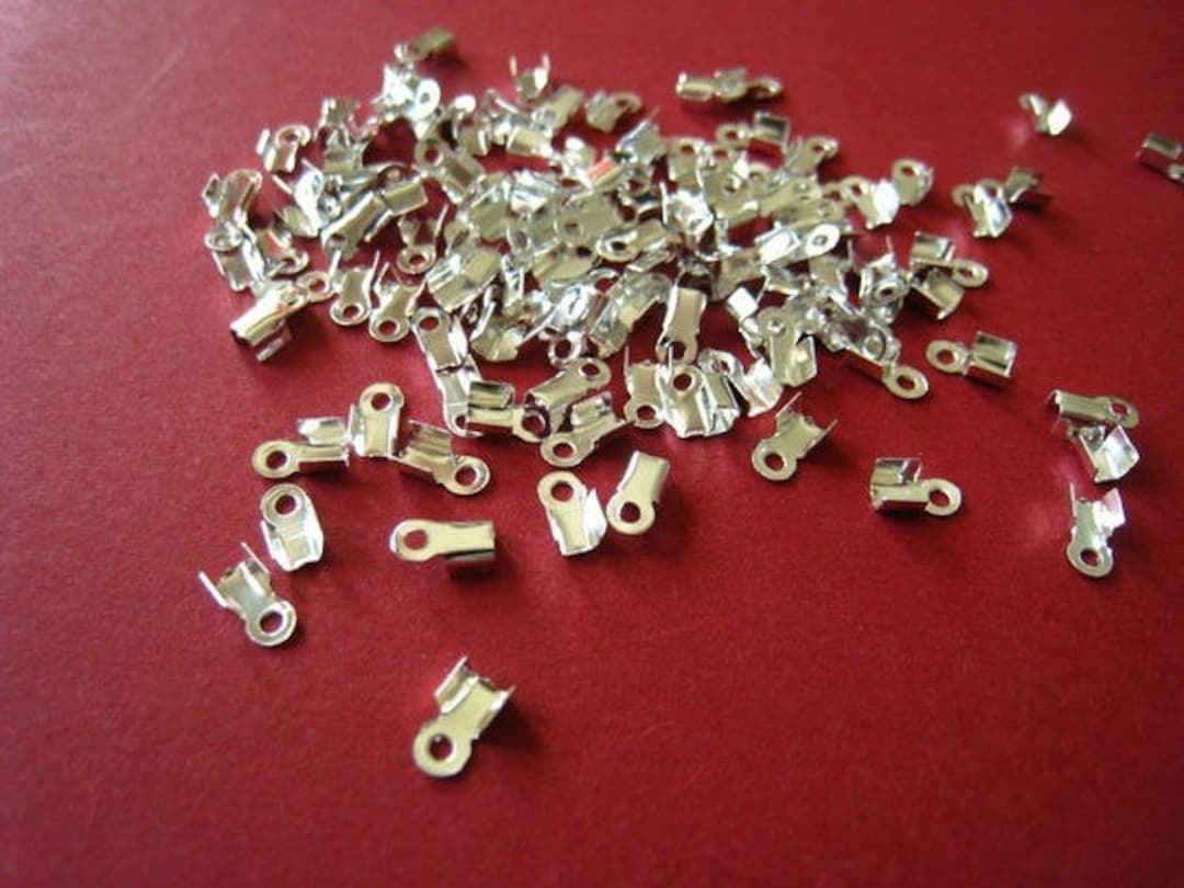 50 End Caps Greenhouse Wire Clamps Crimp 9 X 3 Mm Silver Color Etsy