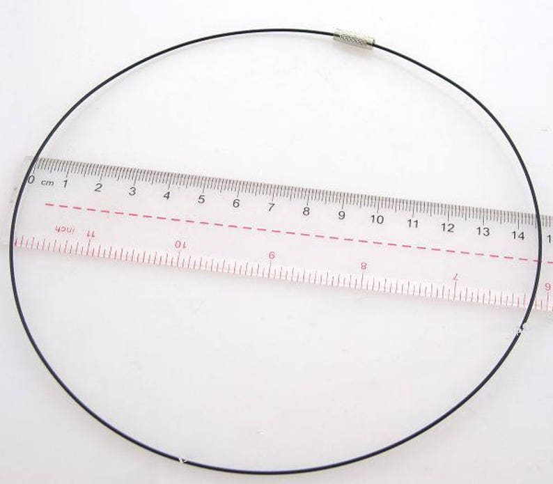 10 Neck Circumference Steel Cable Coated Black 1 Mm X 45 Cm - Etsy UK