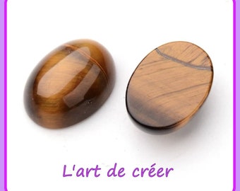 1 cabochon  18 x 13 mm OEIL DE TIGRE , Ovale