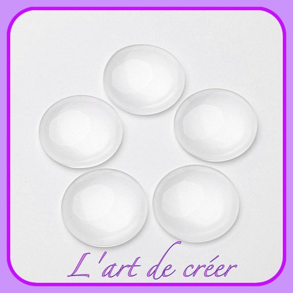 Glass Cabochon - Clear Transparent Round 30mm (Pack of 5)