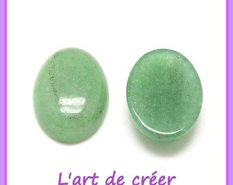 1 cabochon Pierre ovale 13 x 18 mm en AVENTURINE