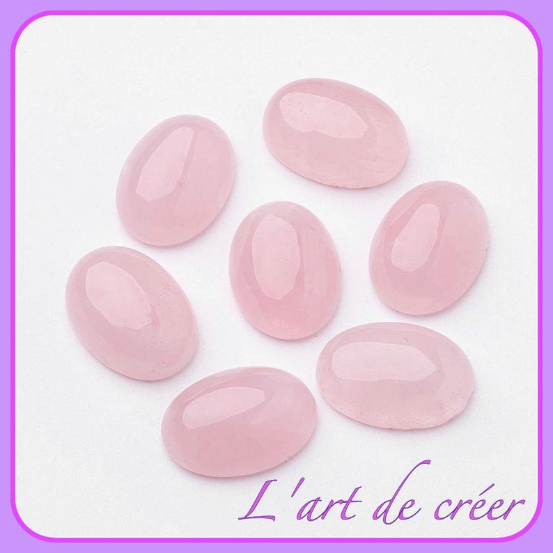 1 cabochon 18 x 13 mm Quartz Rose , Ovale image 1