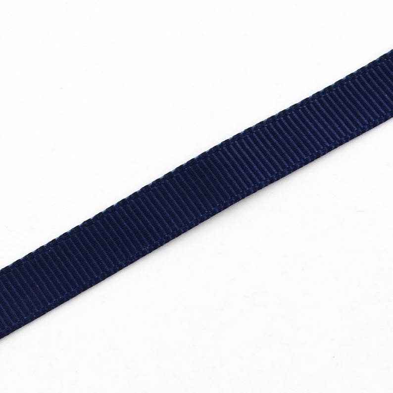 1 m lint blauw Navy wit sterren 9 mm, grof witte blauwe afbeelding 2