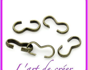 Lote de 50 conectores cierres 8x4 mm doble Quick Links color bronce
