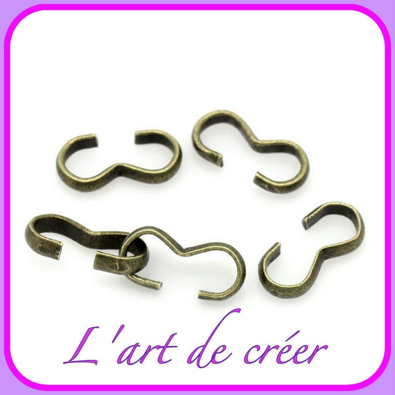 Lot de 50 connecteurs fermoirs 8x4 mm double Quick Links couleur Bronze image 1