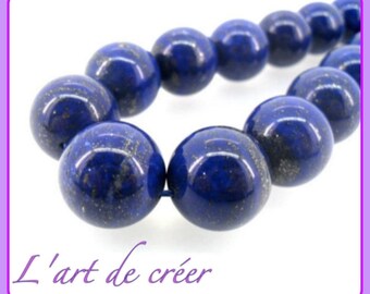 10 Perles lapis lazuli ronde 4 mm -Grade A