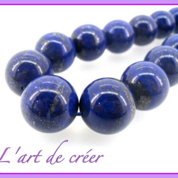 10 Perles lapis lazuli ronde 4 mm -Grade A