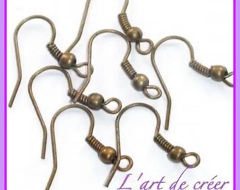 Set of 50 bronze hook sleepers or 25 pairs of earrings