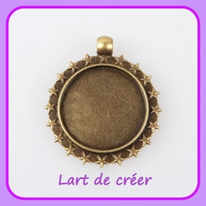 5 support cabochon rond étoile couleur bronze pour cabochon 25 mm image 1