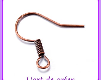 100 Flat Hook Sleeper Earrings, Copper