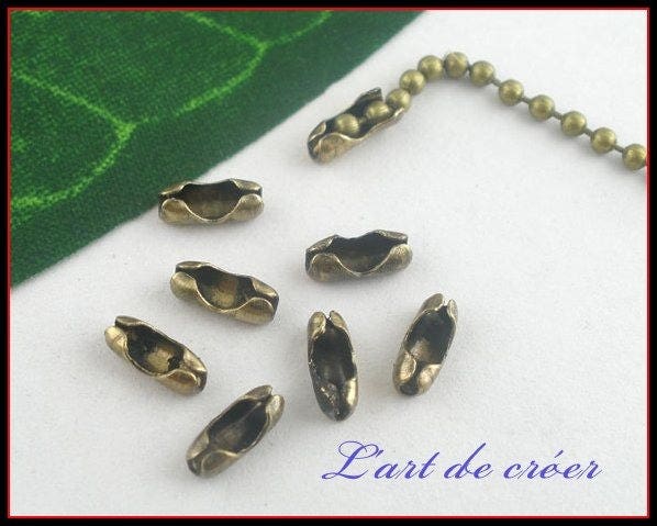 50 x ボール チェーン コネクタ クラスプ 2.4 mm、ブロンズ - Etsy 日本