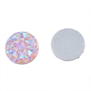 10 CABOCHONS DRUZY RONDS 10 mm Couleur Rose , Mauve image 2