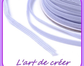 2 Meter flaches elastisches Band, 5 mm, für Masken oder zum Nähen - Weiß
