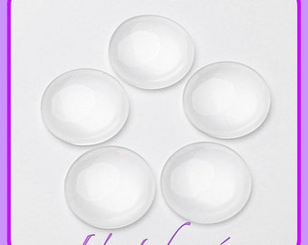 Lot of 10 magnifying glass cabochons 25mm transparent, round