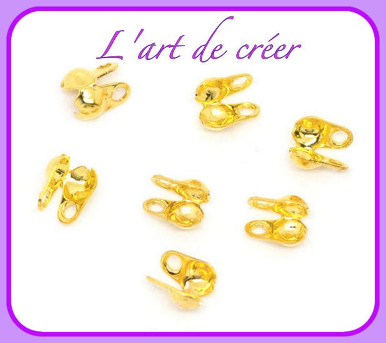 50 x nodes, ball chain, gold color clasp, gold image 1