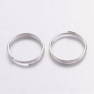 100 open double junction rings, silver 10 mm image 3