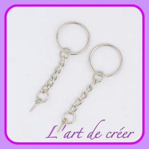 10 portachiavi con occhiello da 20 mm di diametro, occhiello a vite da 8 mm x 4 mm, colore argento, argento