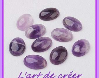 1 cabochon 25 x 18 mm Amethyst, Oval