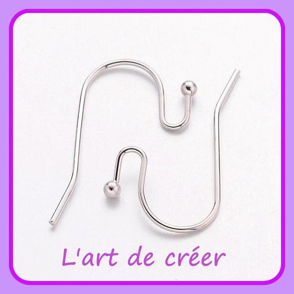 Lot of 30 sleeper hooks or 15 pairs of earrings, ARGENT ARGENTÉ