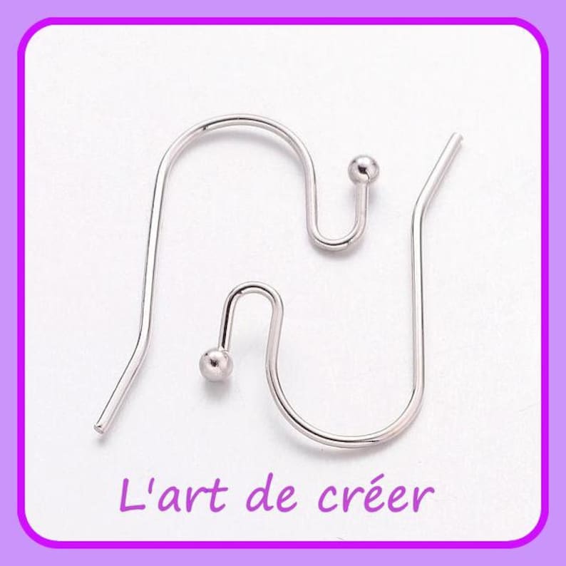 Lot of 30 sleeper hooks or 15 pairs of earrings, ARGENT ARGENTÉ image 1