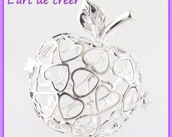 1 Bola de grossesse " Pomme d'amour " cage à perle métal argenté