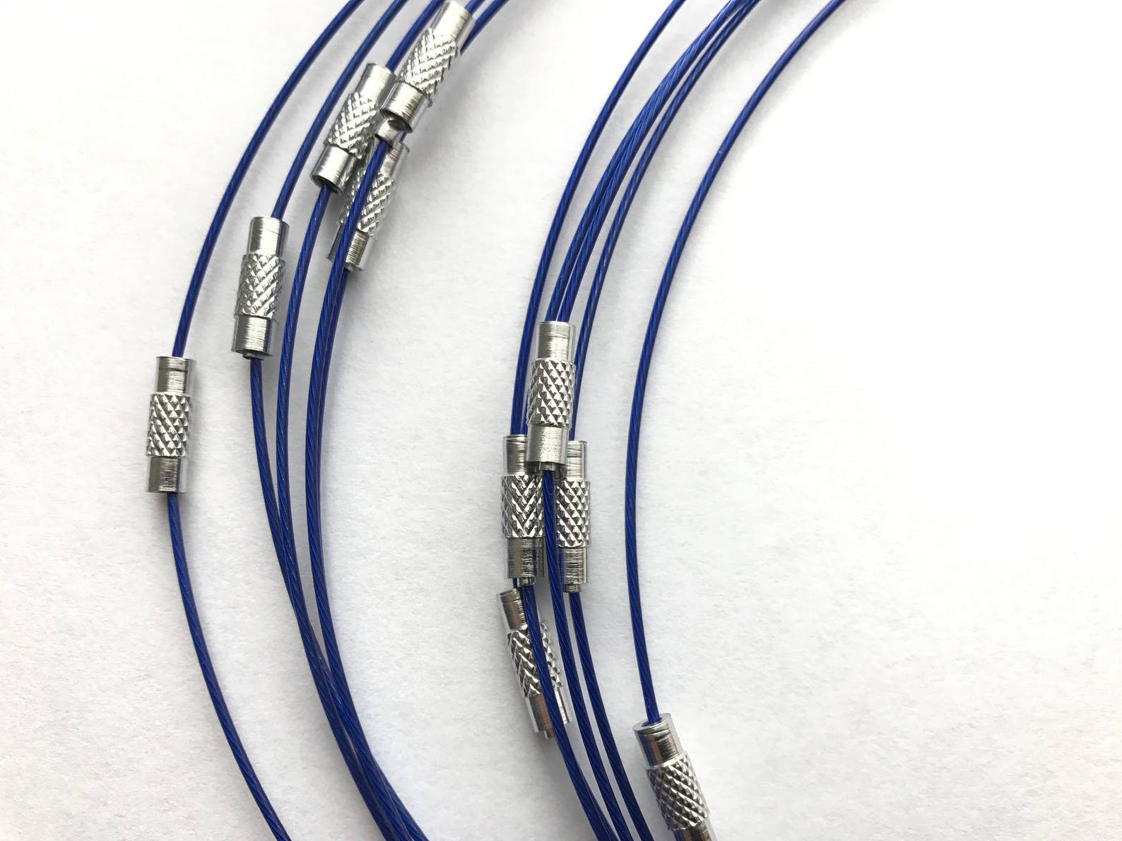10 Steel Cable Choker Indigo BLUE, Royal Blue, Coated 1 Mm X 45 Cm ...