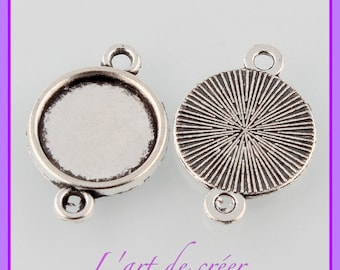 10 round cabochon holder silver color - for 12 mm cabochon