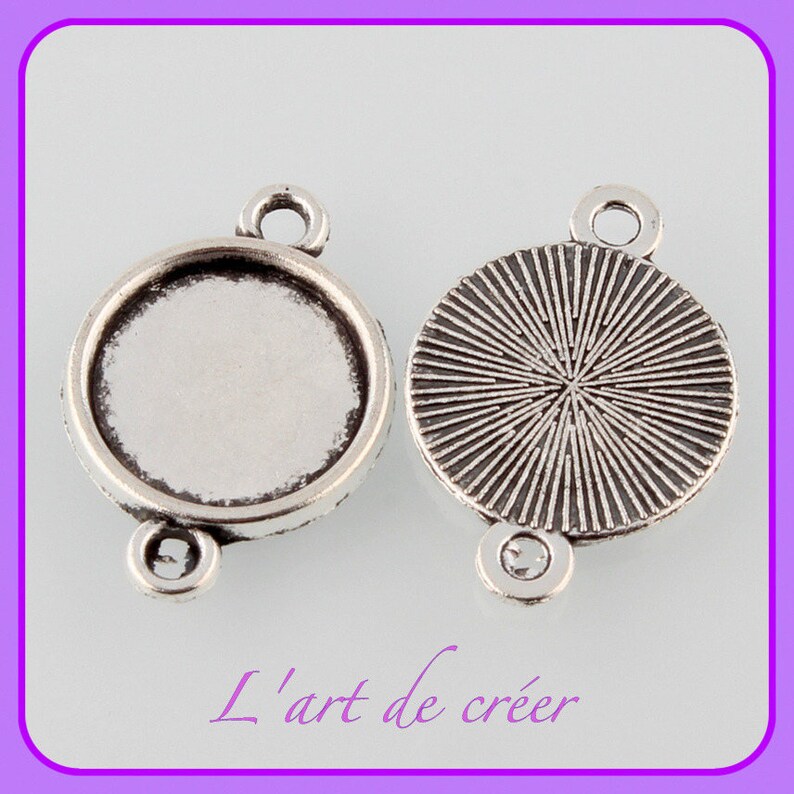 10 support cabochon rond couleur argent pour cabochon 12 mm image 1