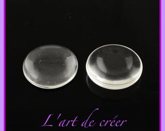 Lot von 10 Lupen-Cabochons 12 mm transparent, rund