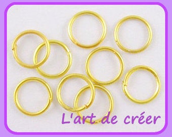 100 anillos de unión abierta Oro, Oro 5mm