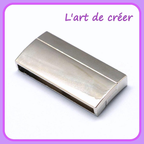 1 Magnetic clasp, rectangle, Silver color