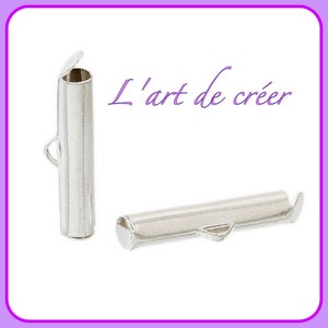 10 tips clip beads 26 mm tubes, silver 2.6 cm, ideal Miyuki or jewelry chain