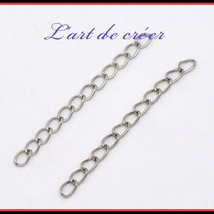 40 x extension chain, Extender, 50 x 3.5 mm, silver