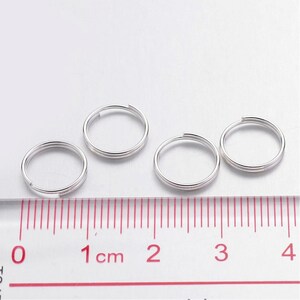 100 open double junction rings, silver 10 mm image 2