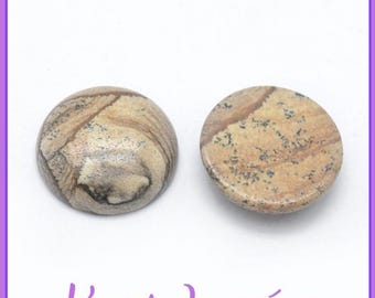 1 ronde cabochon 25 mm in landschapsjaspis, natuursteen