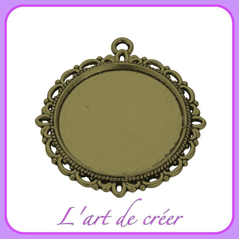 10 support cabochon rond bronze pour cabochon 25 mm image 1