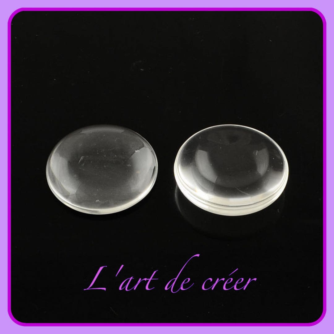 Lot De 20 Cabochons Vintage En Verre Blanc - Diamètre 18 Mm - Non Polis