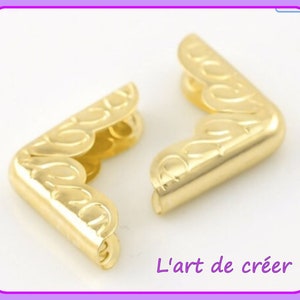10 ángulos metálicos Esquinas 21 x 21 mm, Libro de protección de scrapbooking, oro, oro