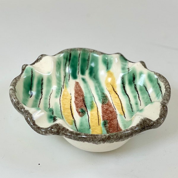 STREHLA ceramic dish, ashtray, Strehla Keramik, German Pottery