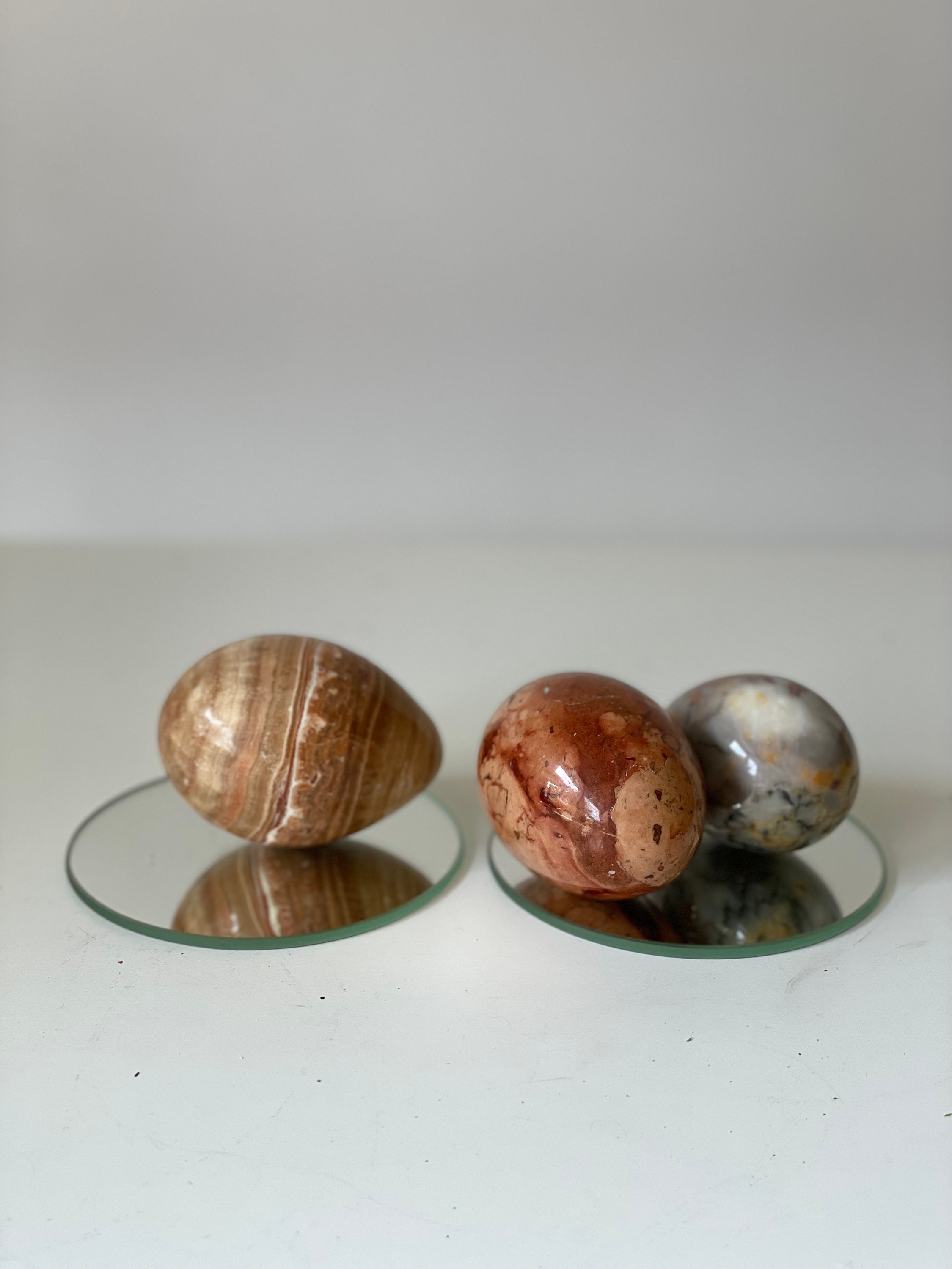 Set of 3 Stone Eggs - Etsy