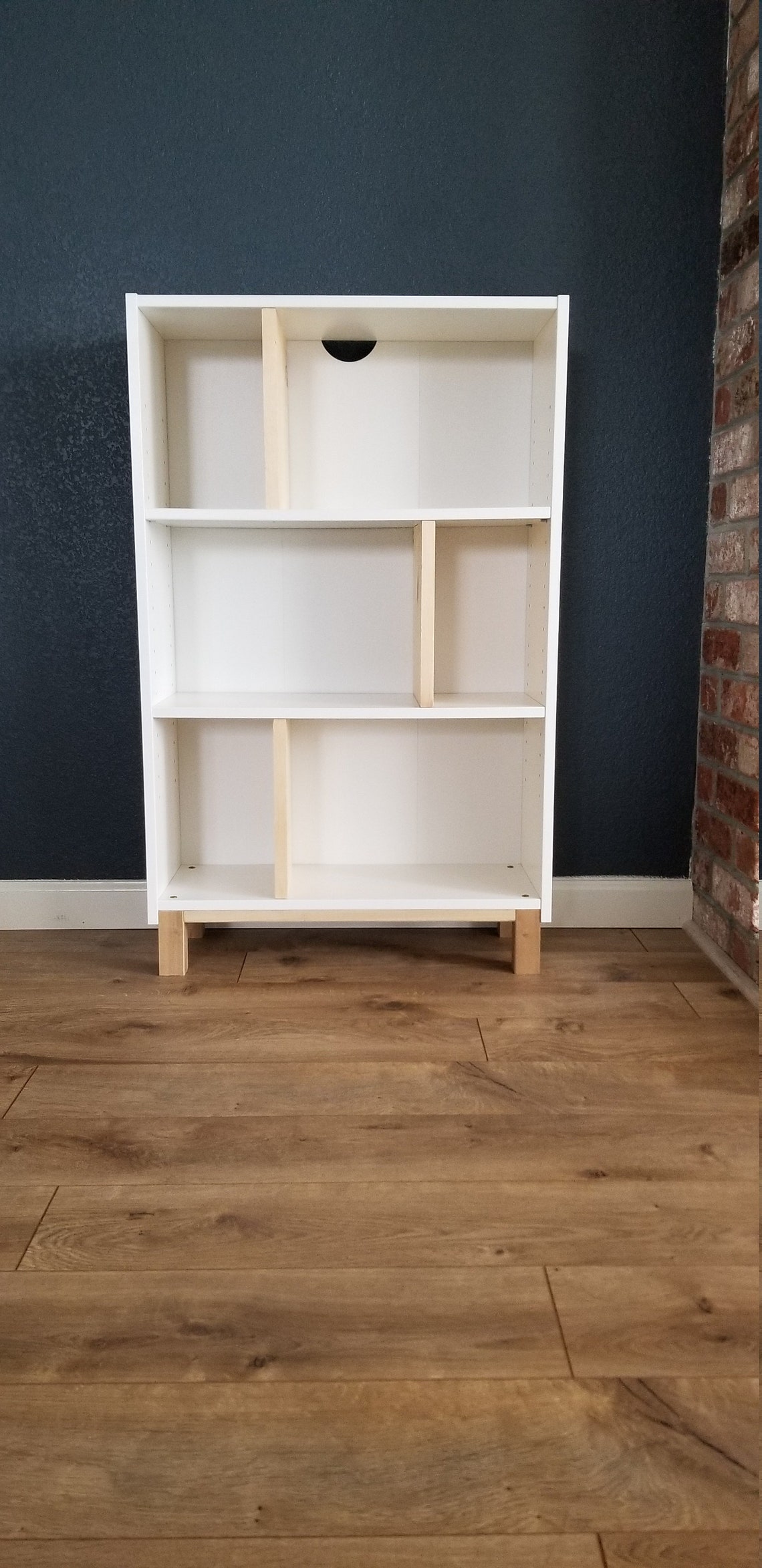 White Mid Century Modern Bookshelf DIY TARGET Hack Bookcase Etsy