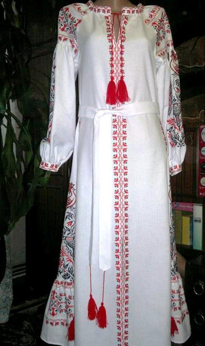 Ukrainian embroidery embroidered dress any color XS 4XL Etsy