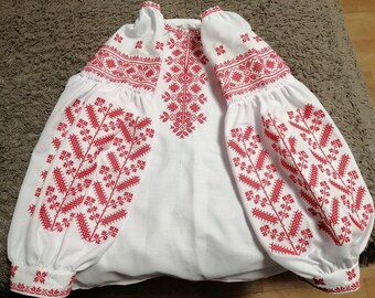 Vyshyvanka woman, Ukrainian ethnic embroidered shirt, linen blouse, 2XS-5XL, Poltava embroidery